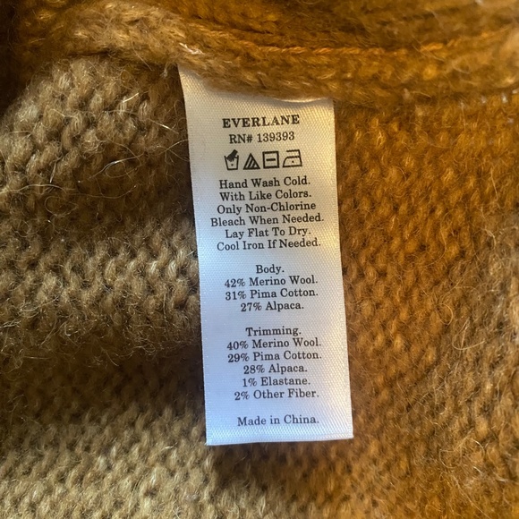 Everlane Orangey Brown Wool Oversized Turtleneck Sweater, size Small - Picture 10 of 10